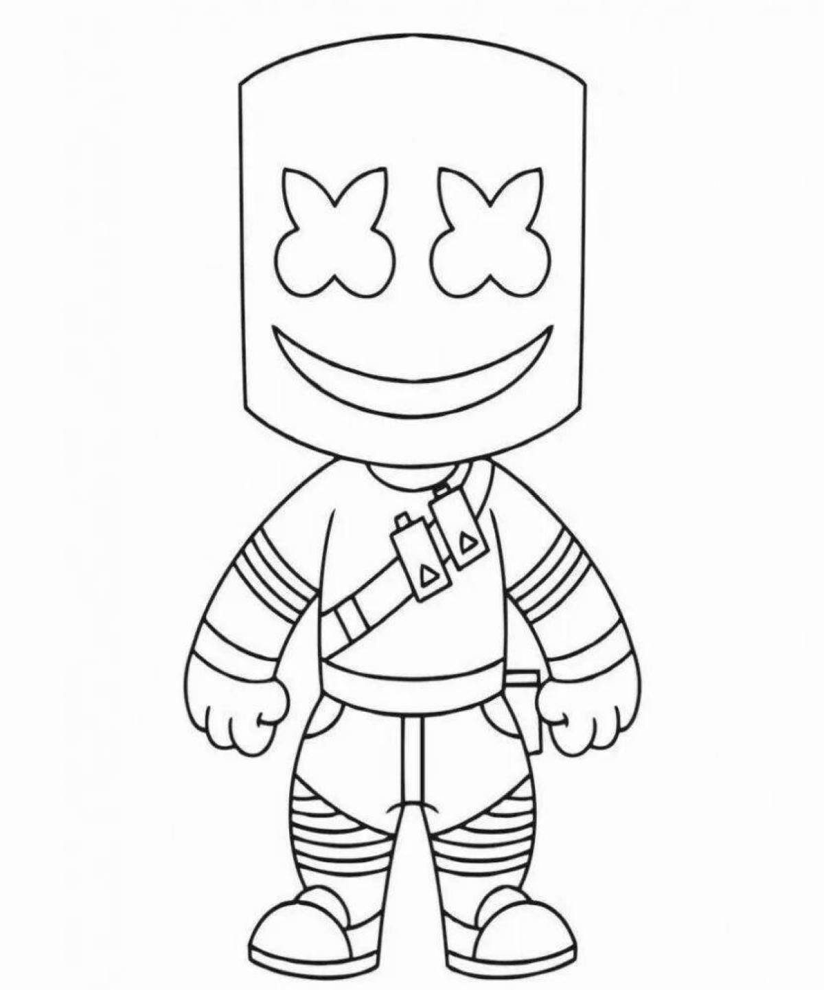 Rampant marshmallow coloring page