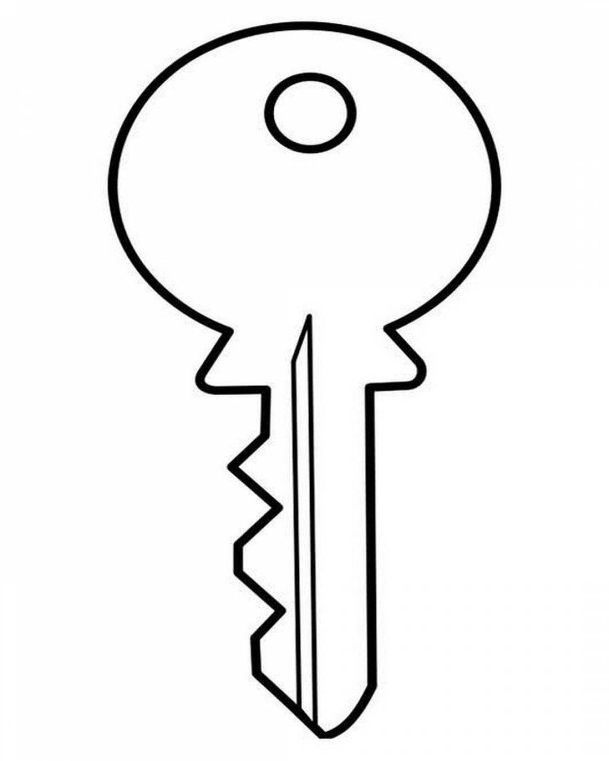 Glowing Key Coloring Page