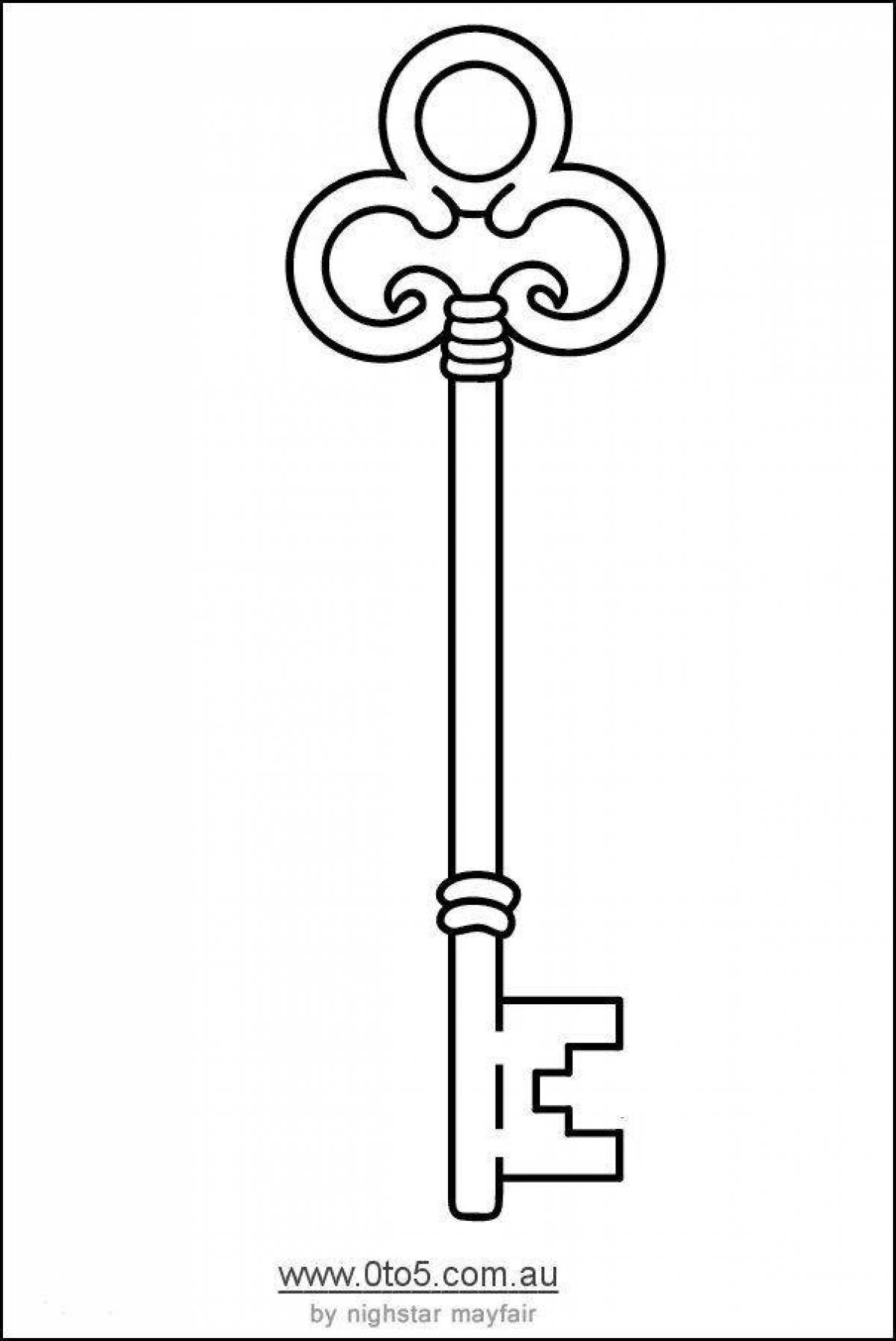 Glittering Key coloring page
