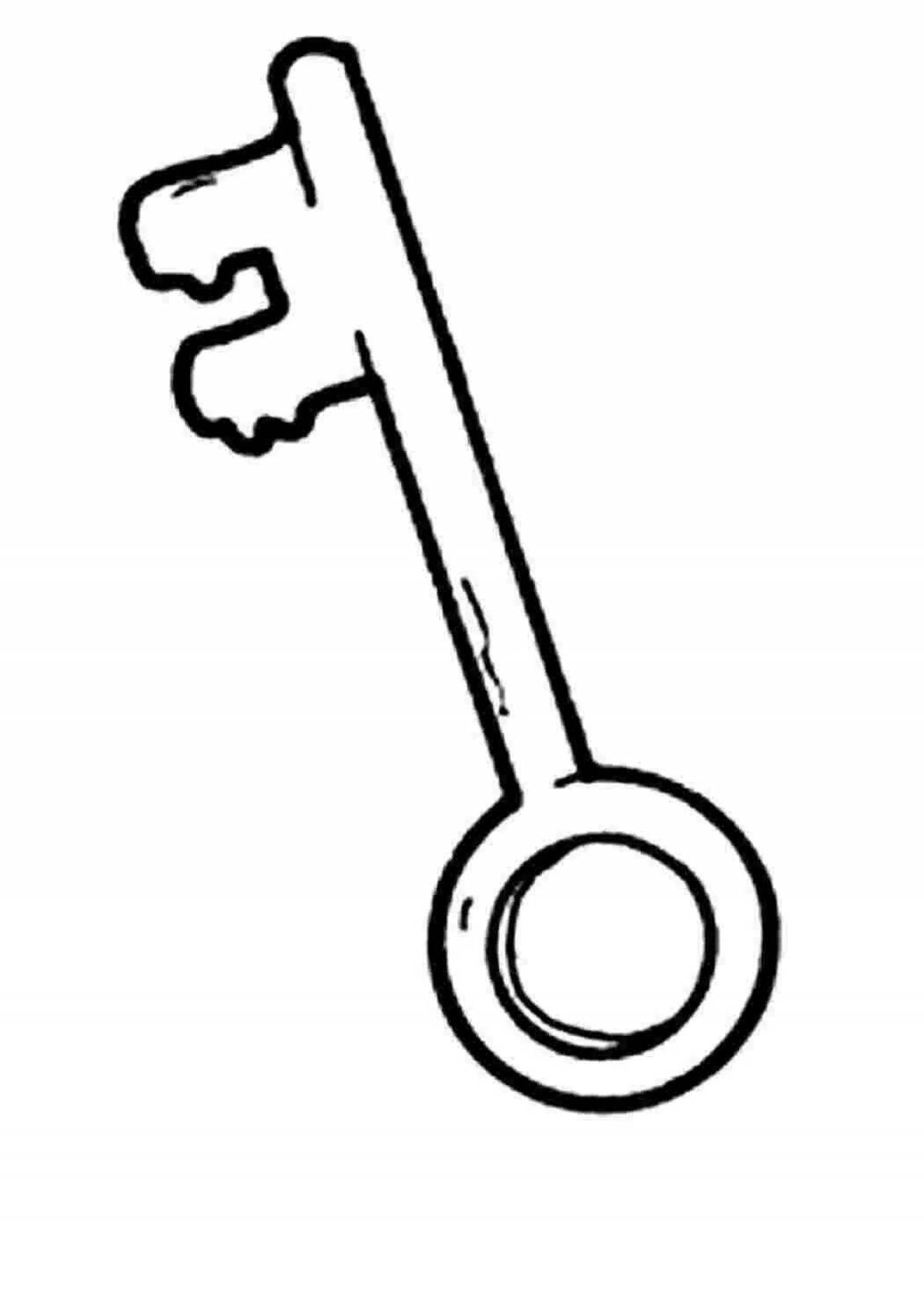 Ornate key coloring page