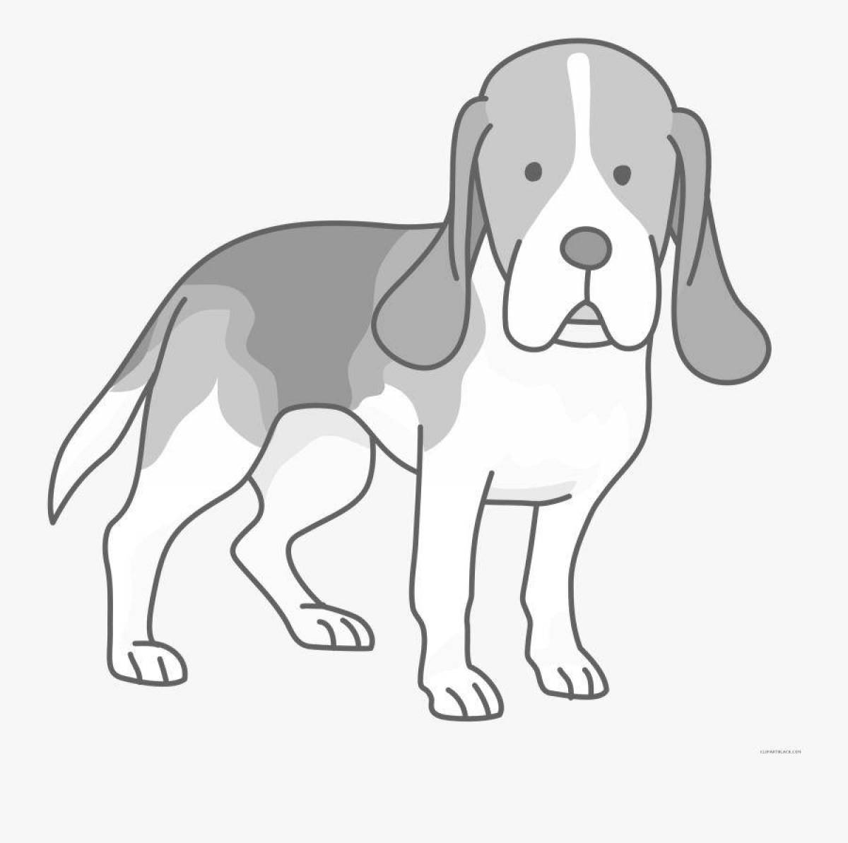 Cute beagle coloring page