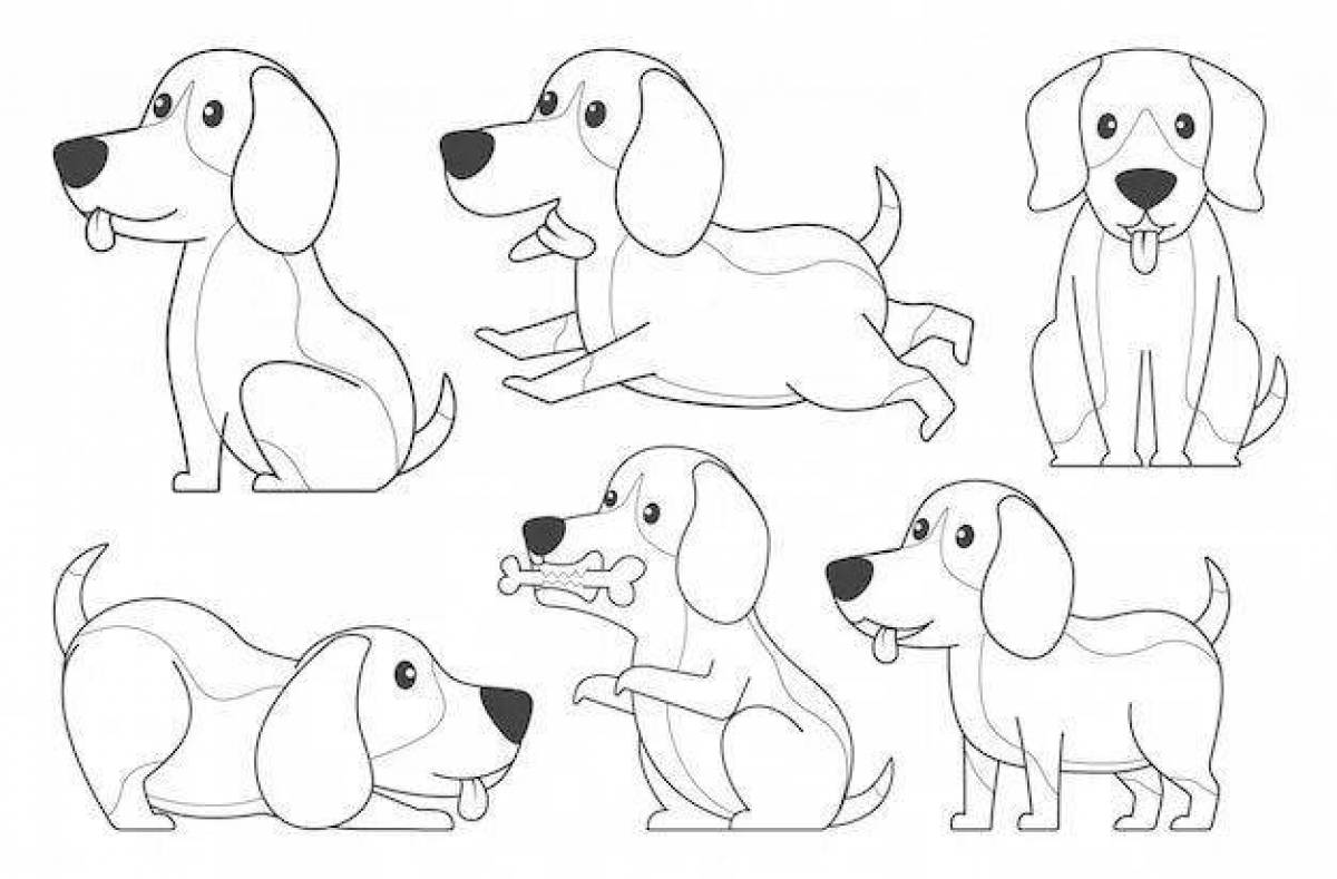 Sweet beagle coloring page
