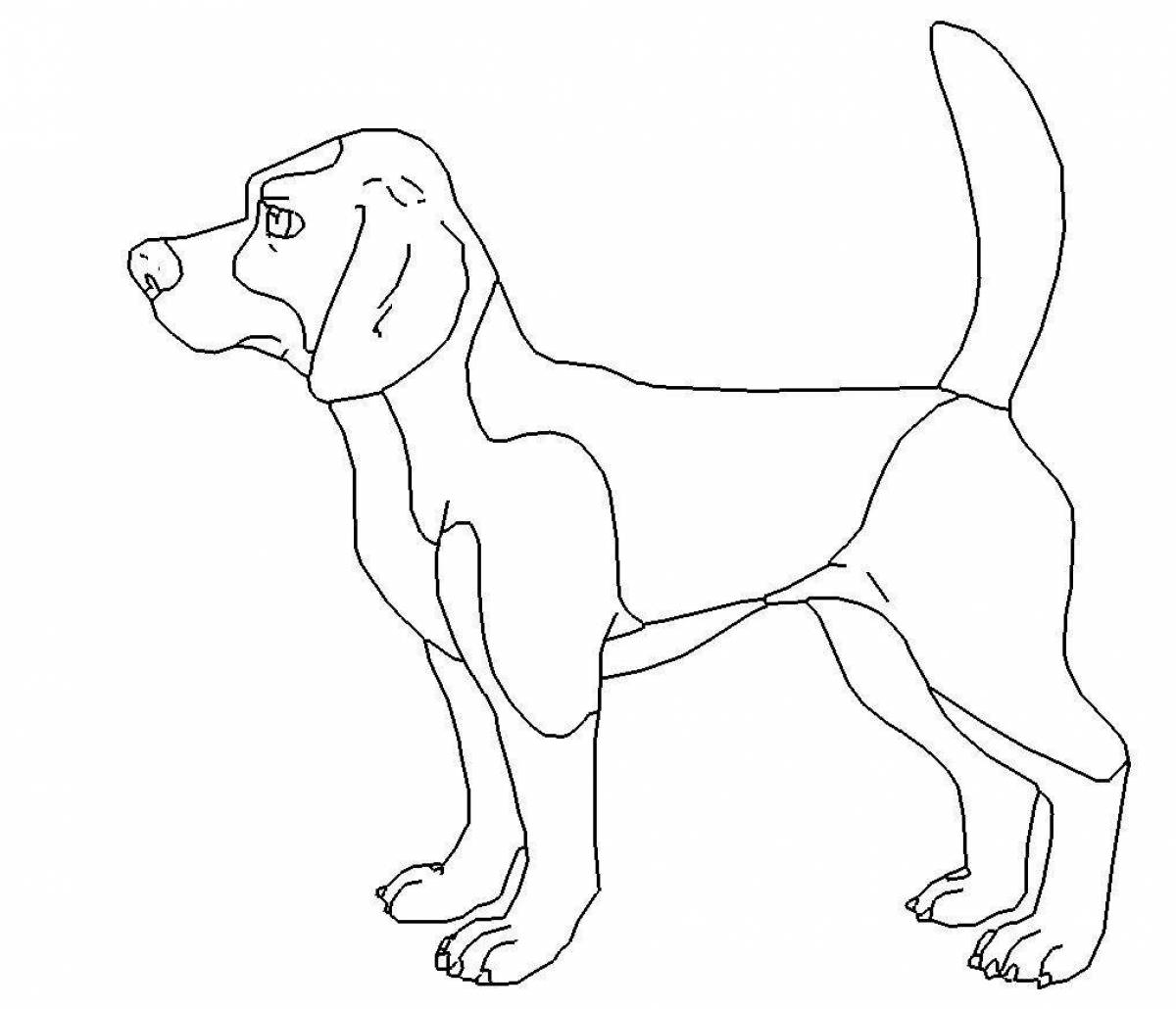 Adorable beagle coloring page
