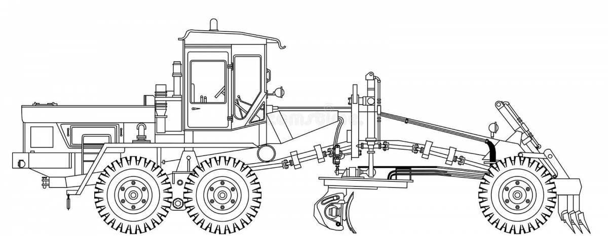 Detailed grader coloring page