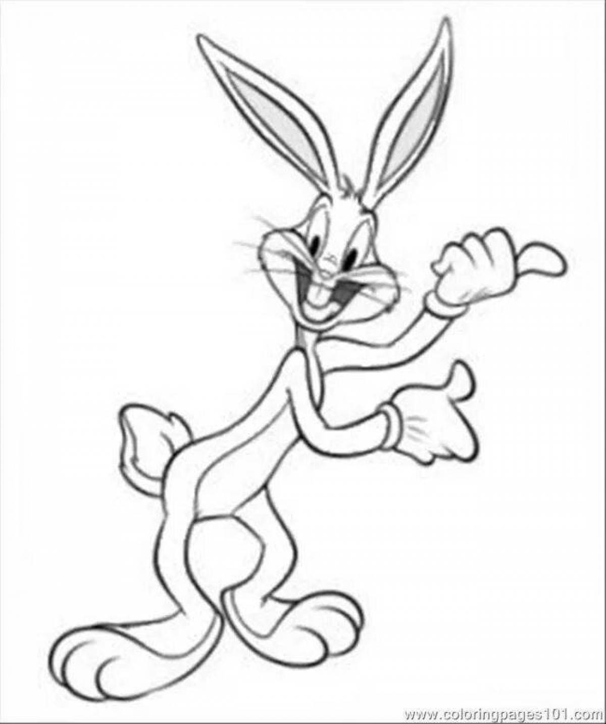 Кролик из мультика Багз Банни раскраска
