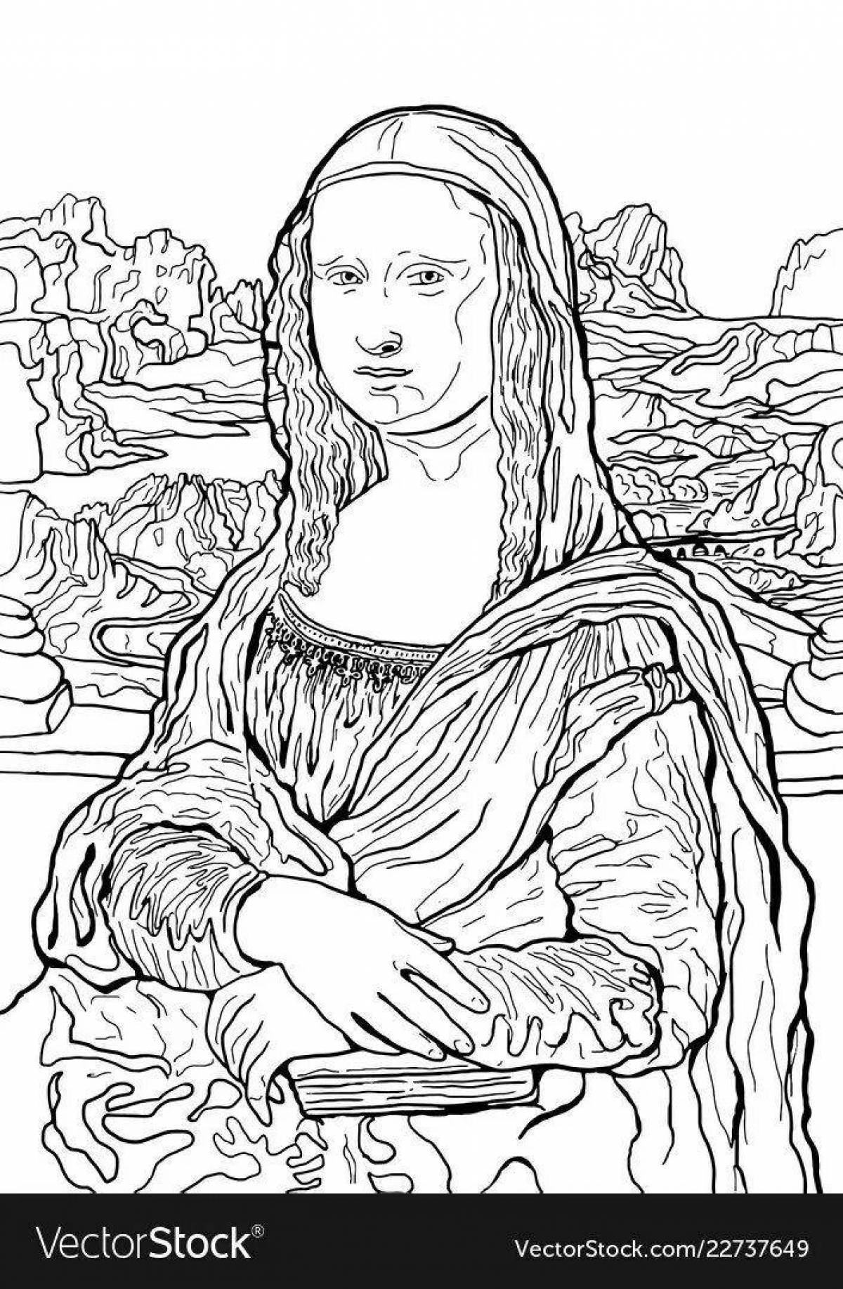 Леонардо да Винчи Мона Лиза черно белая