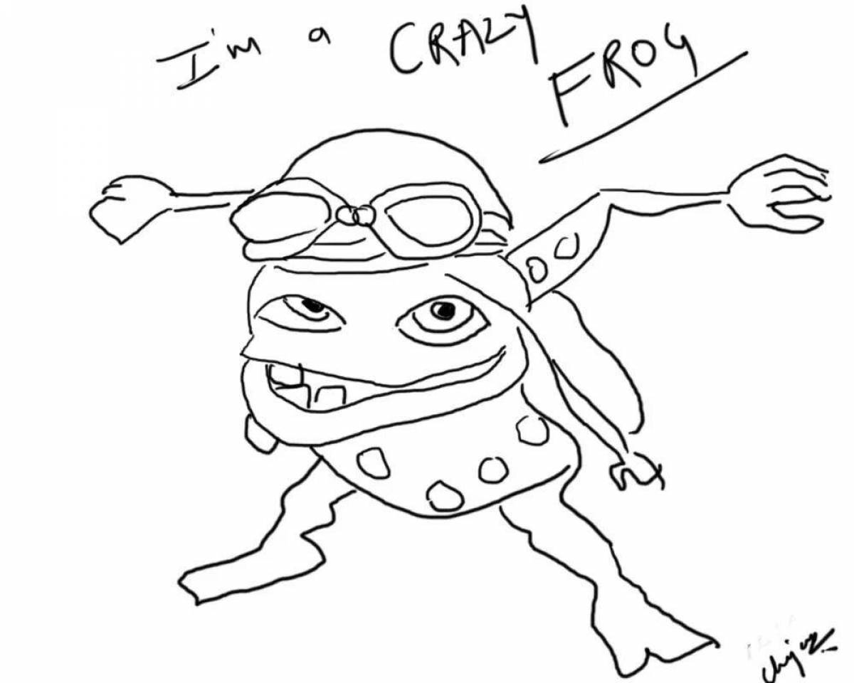 Фредди крок. Crazy Frog раскраска. Бешеный Лягушонок. Жаба раскраска для детей. Раскраска сумасшедшая лягушка.