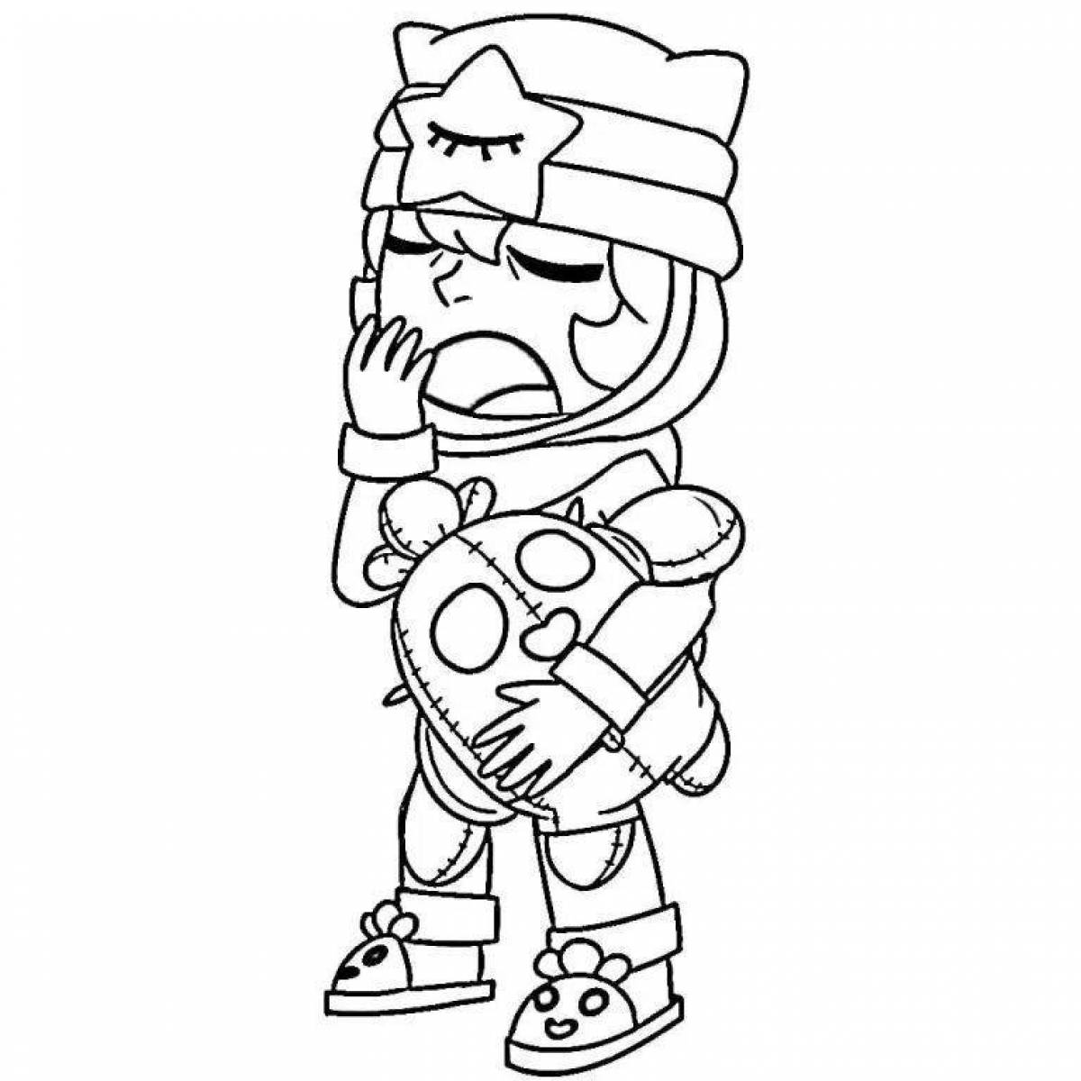 Нарисовать сэнди из brawl stars