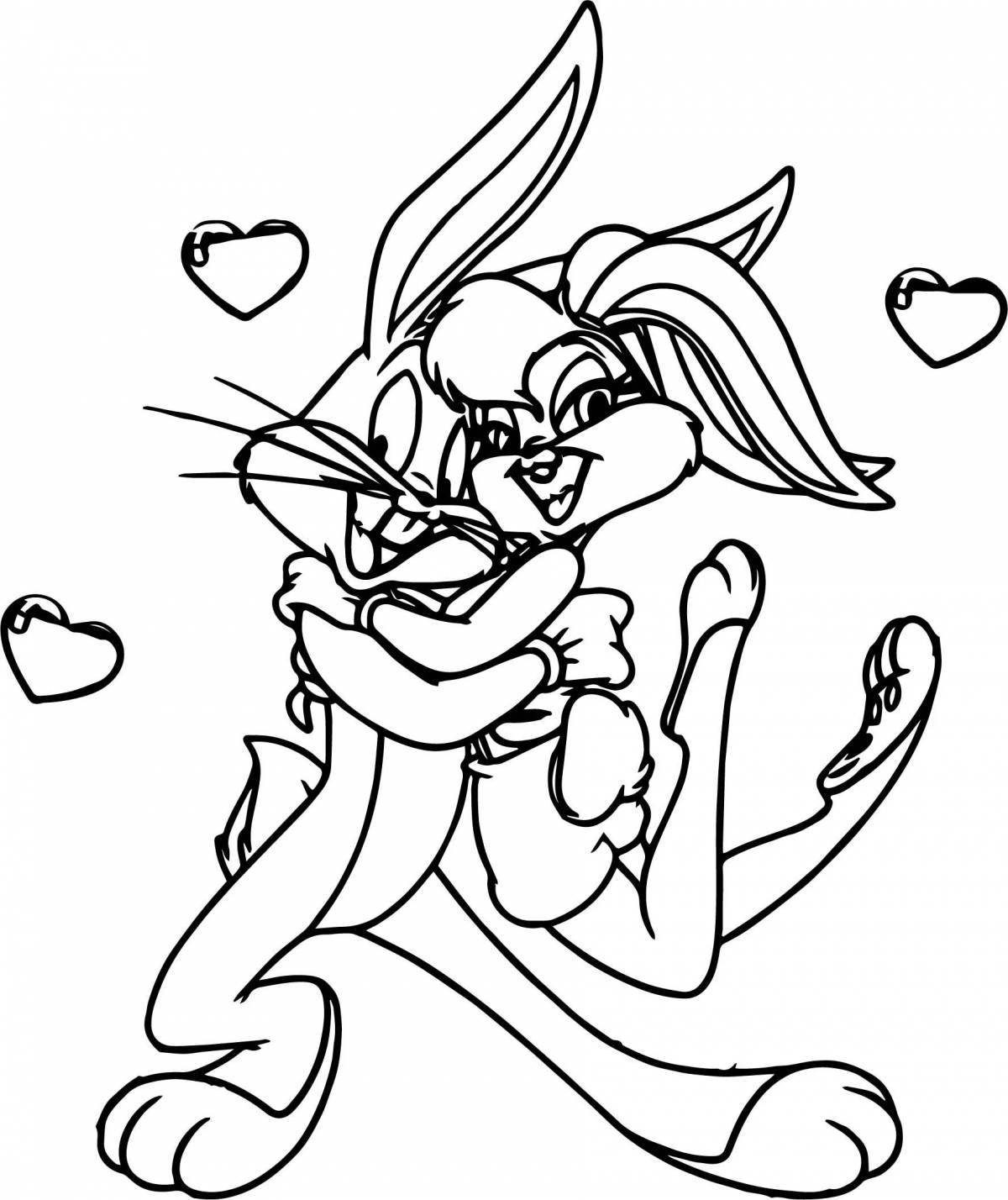 Coloring page energetic bugs bunny