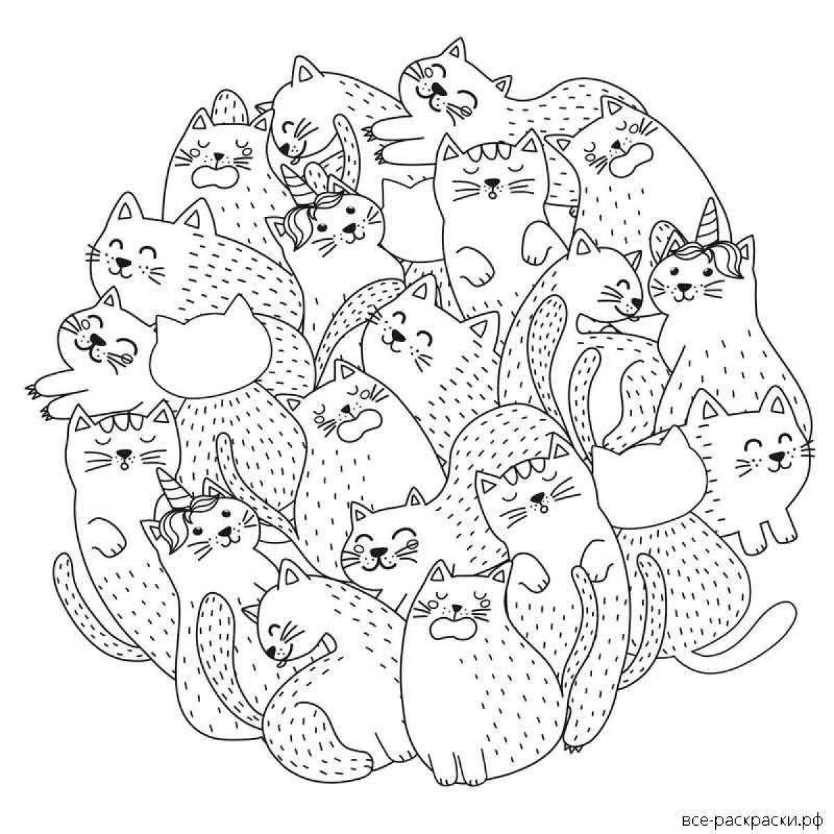 Live coloring with many cats