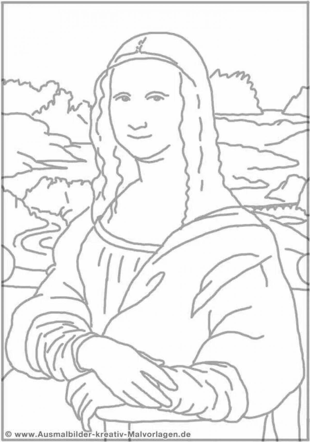 Mona lisa's gorgeous coloring page