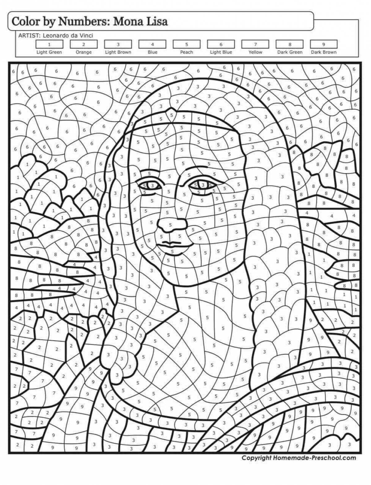Mona lisa deluxe coloring book