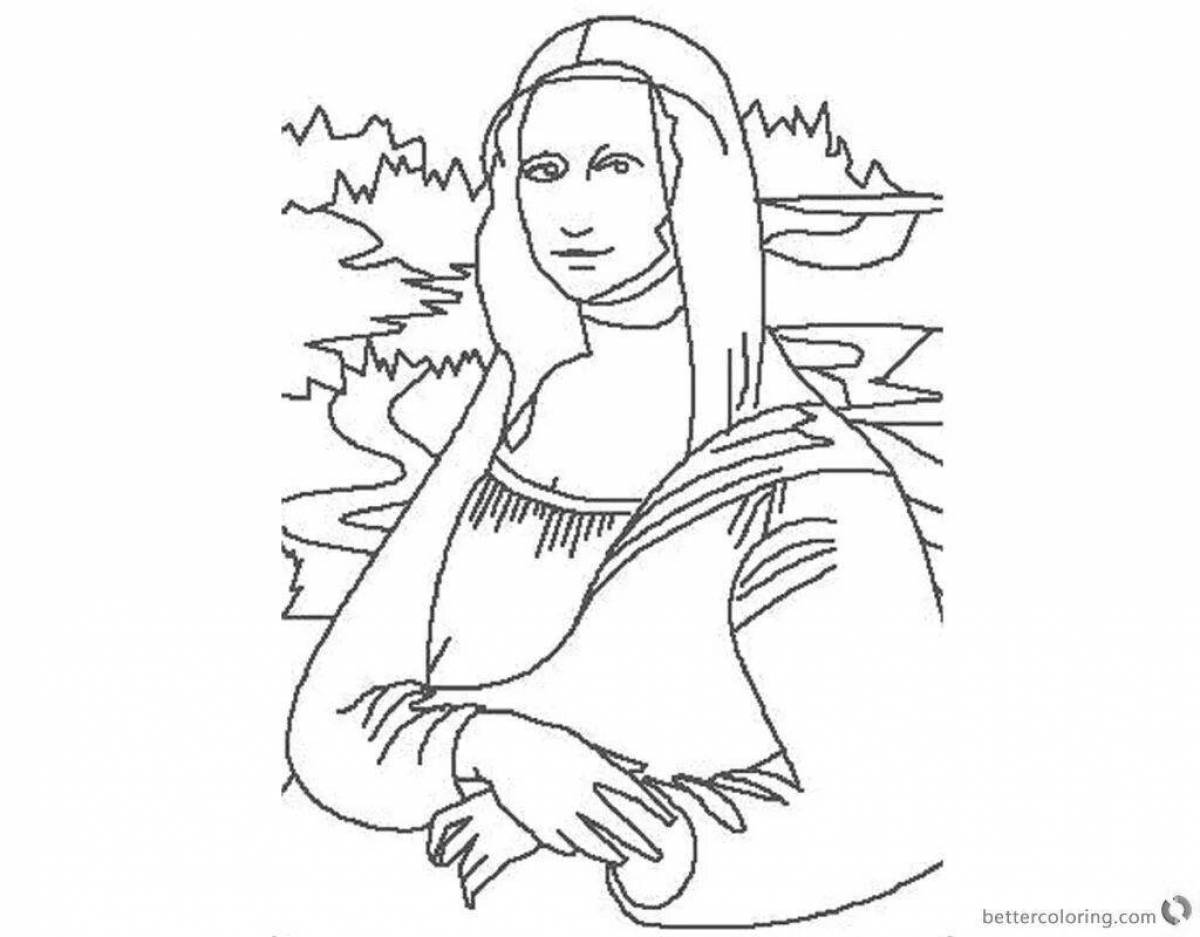 Gorgeous Mona Lisa Coloring Page