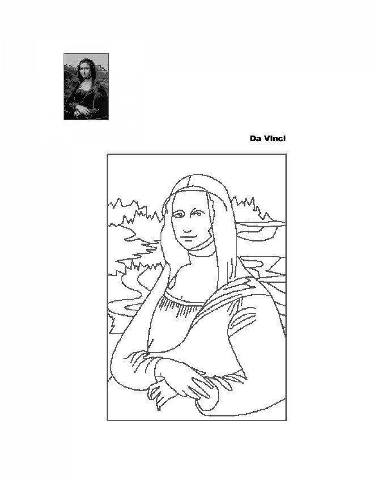 Fantastic Mona Lisa Coloring Page
