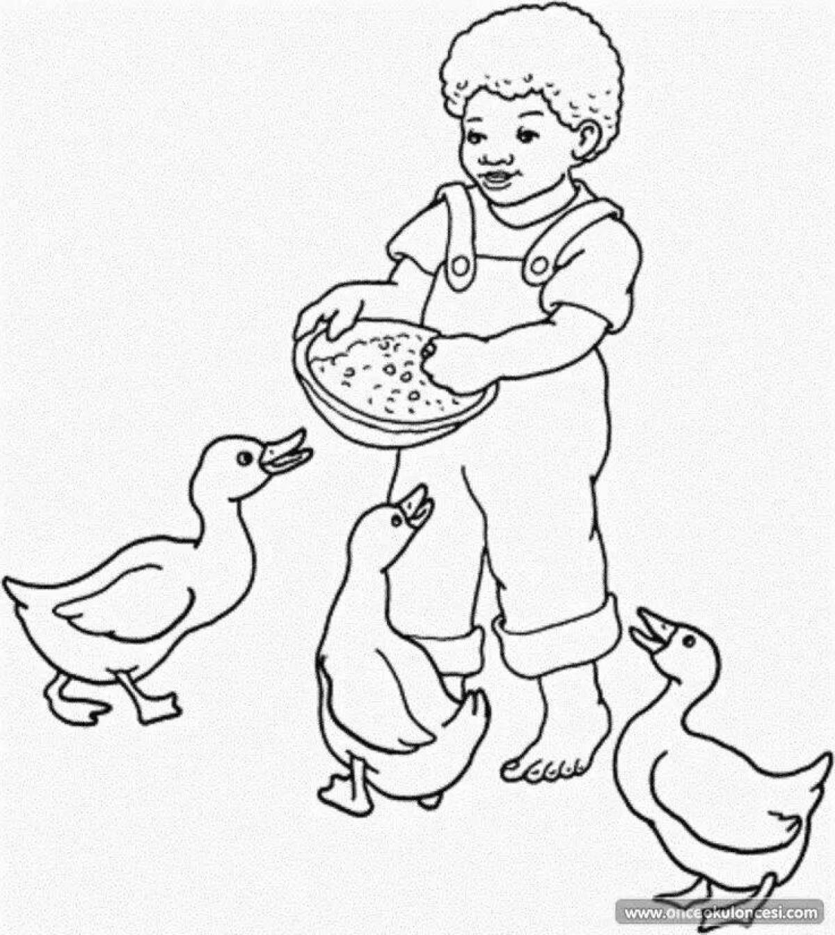 Cute good deeds coloring page