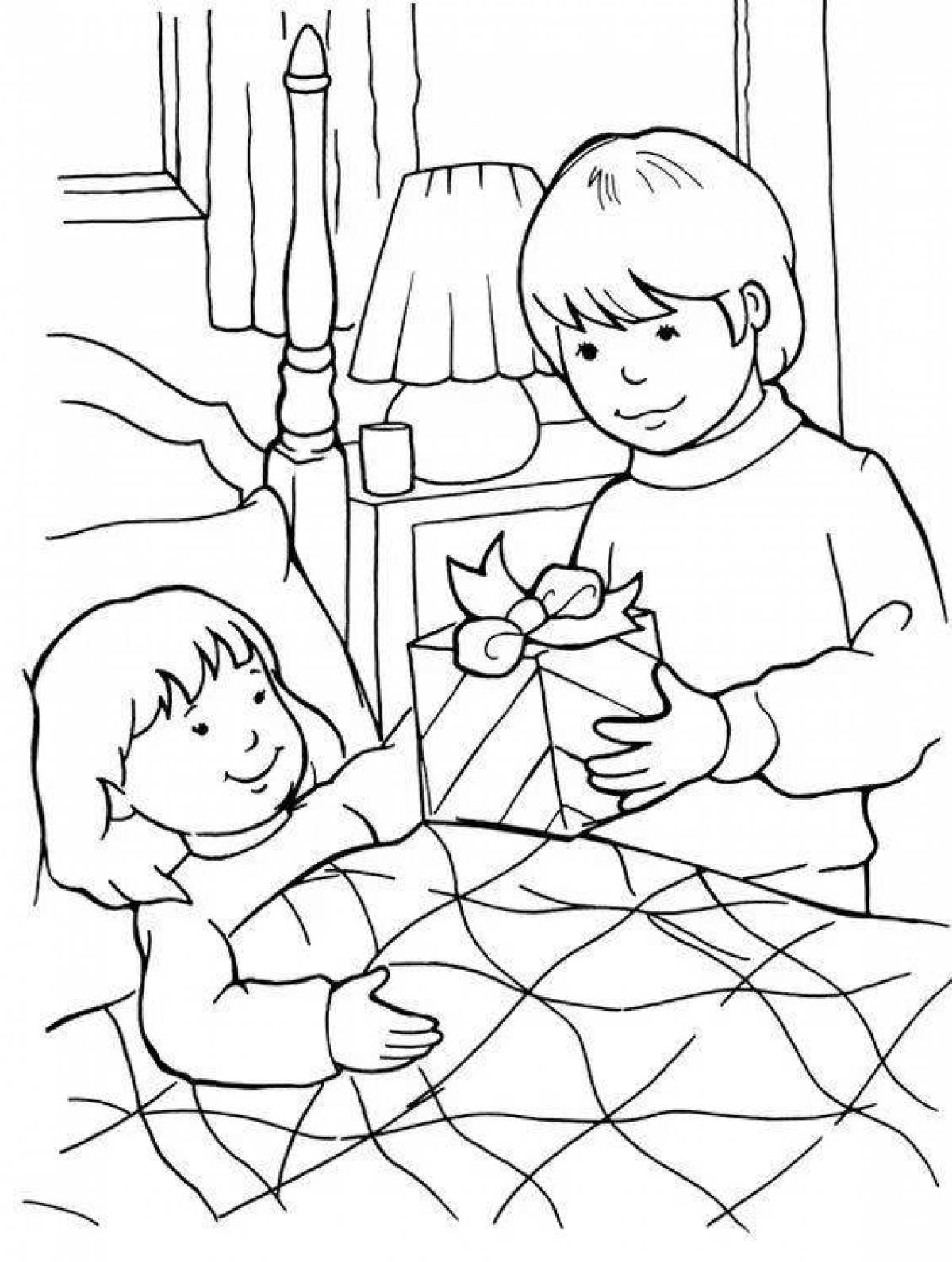 Imaginative good deeds coloring page