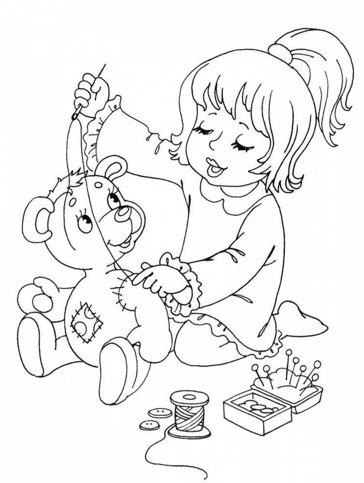 Coloring page encouraging good deeds