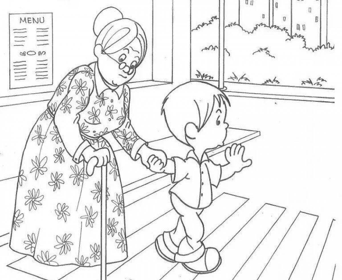 Coloring page selfless good deeds