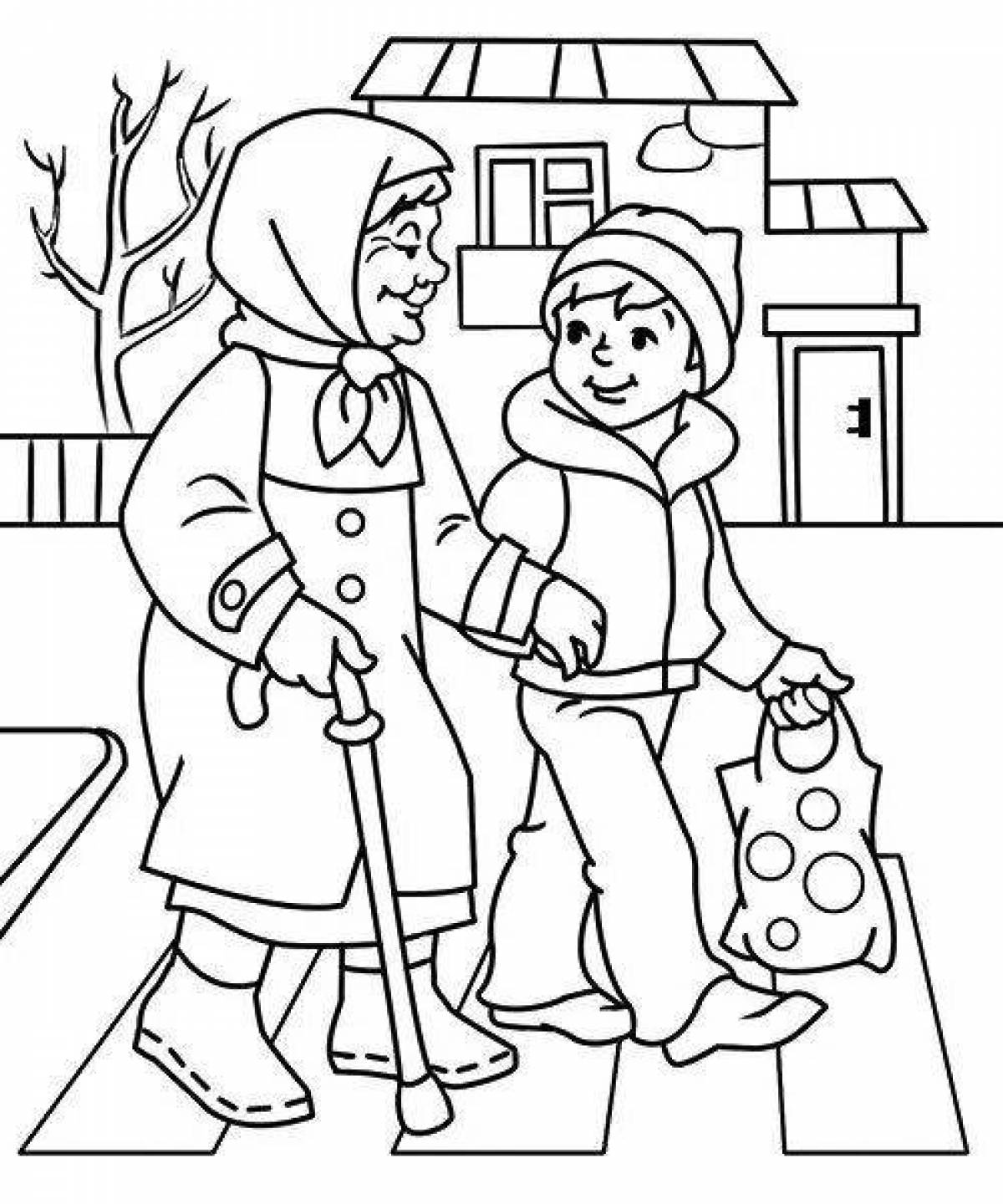 Coloring page brave good deeds