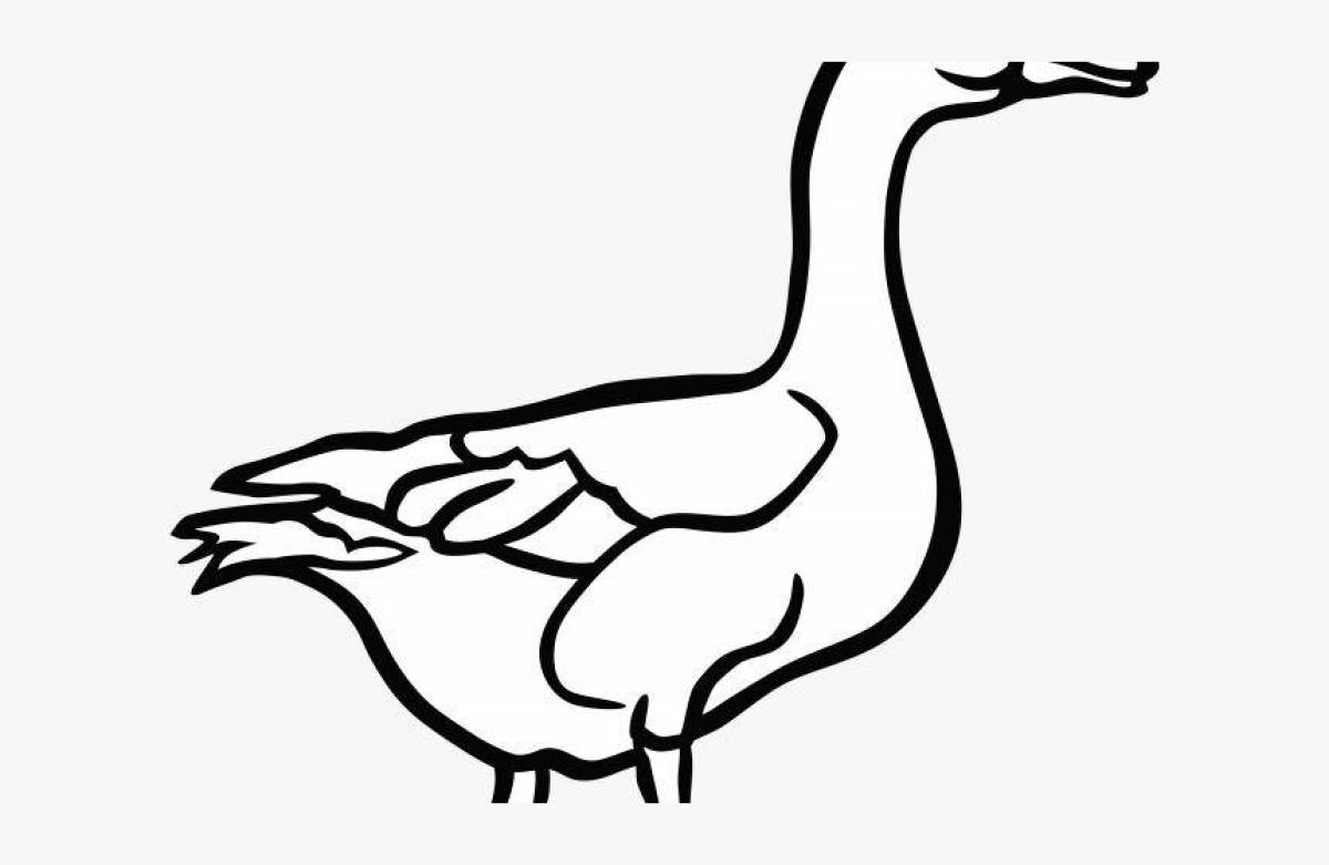 Colourful goose hug coloring page