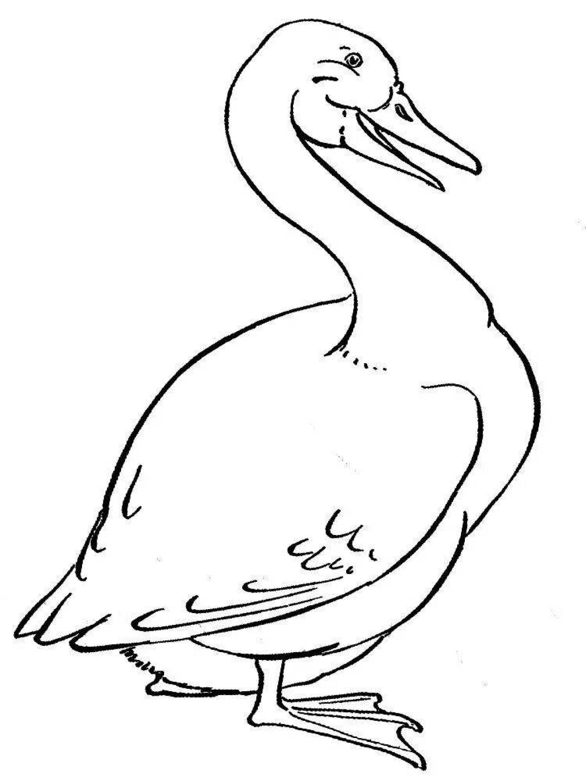 Snuggly goose hug coloring page