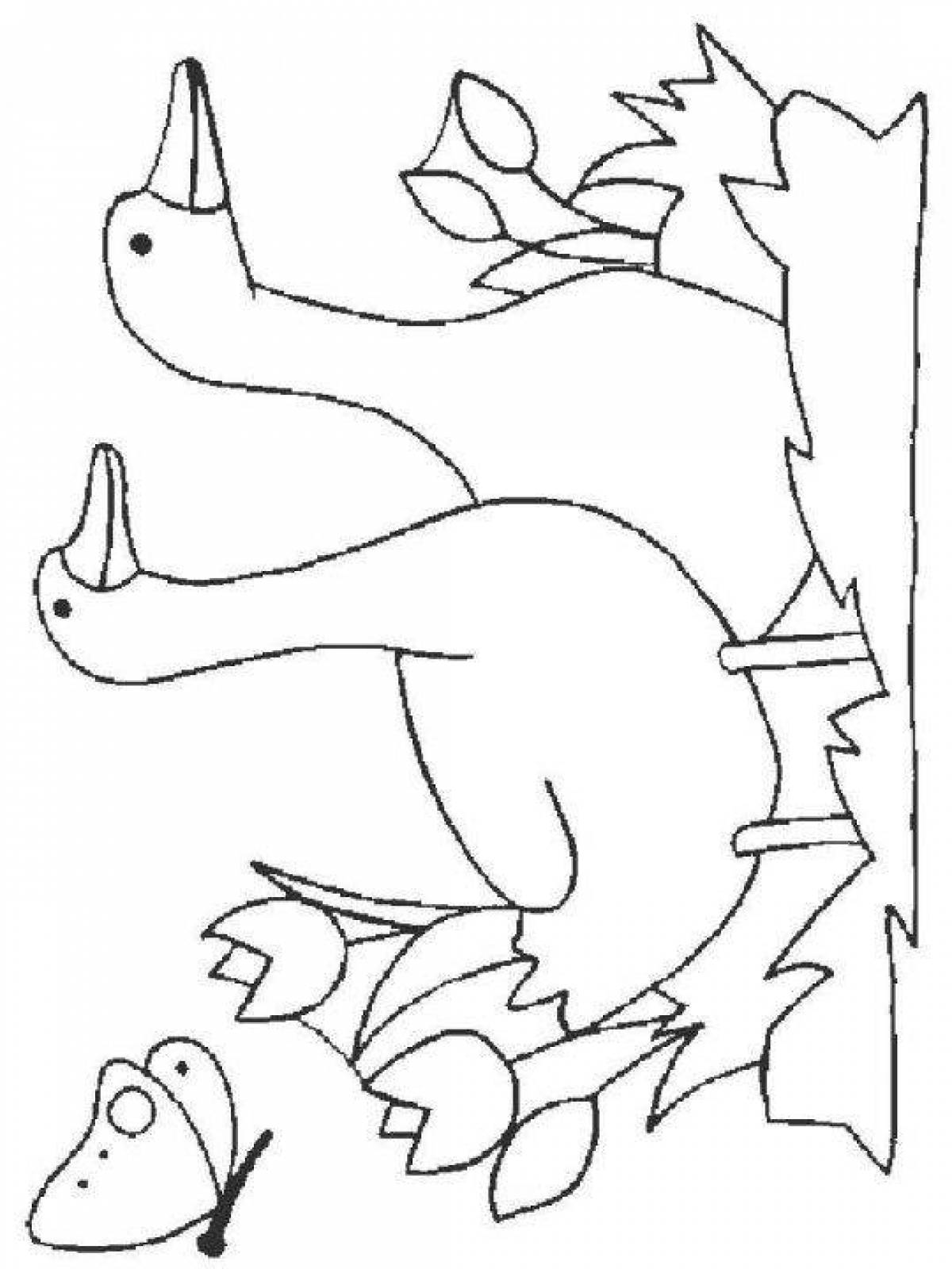 Happy goose hug coloring page