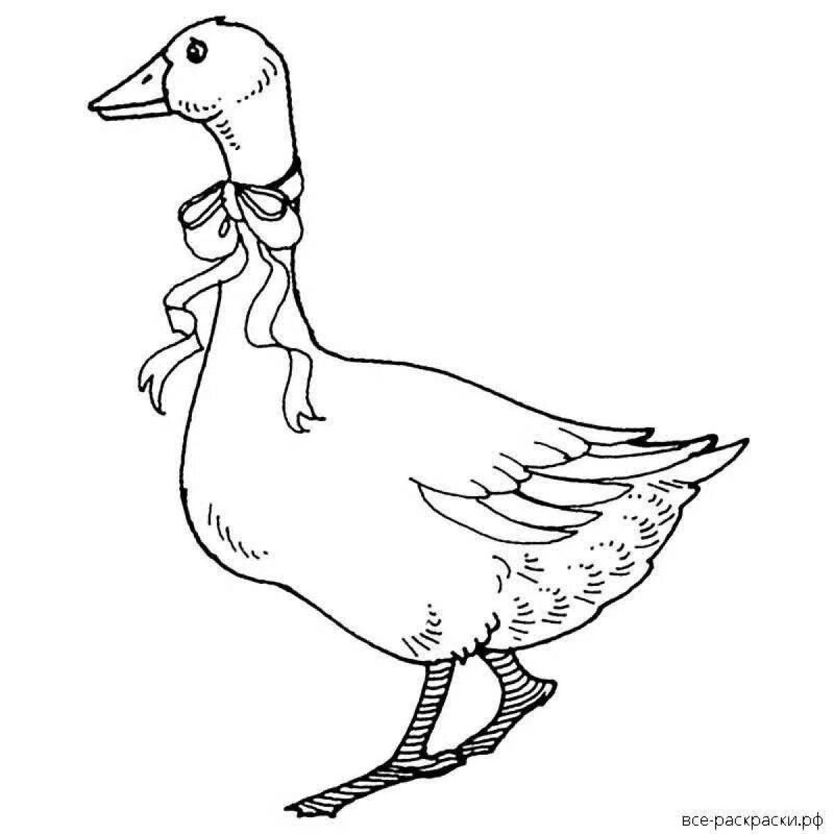 Glitter goose hug coloring page