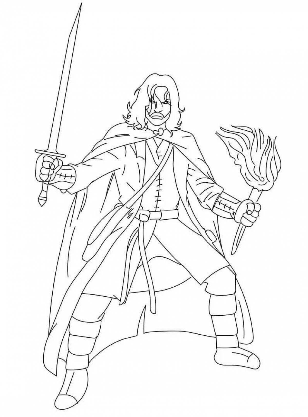 Lord of the Rings Glitter Coloring Page