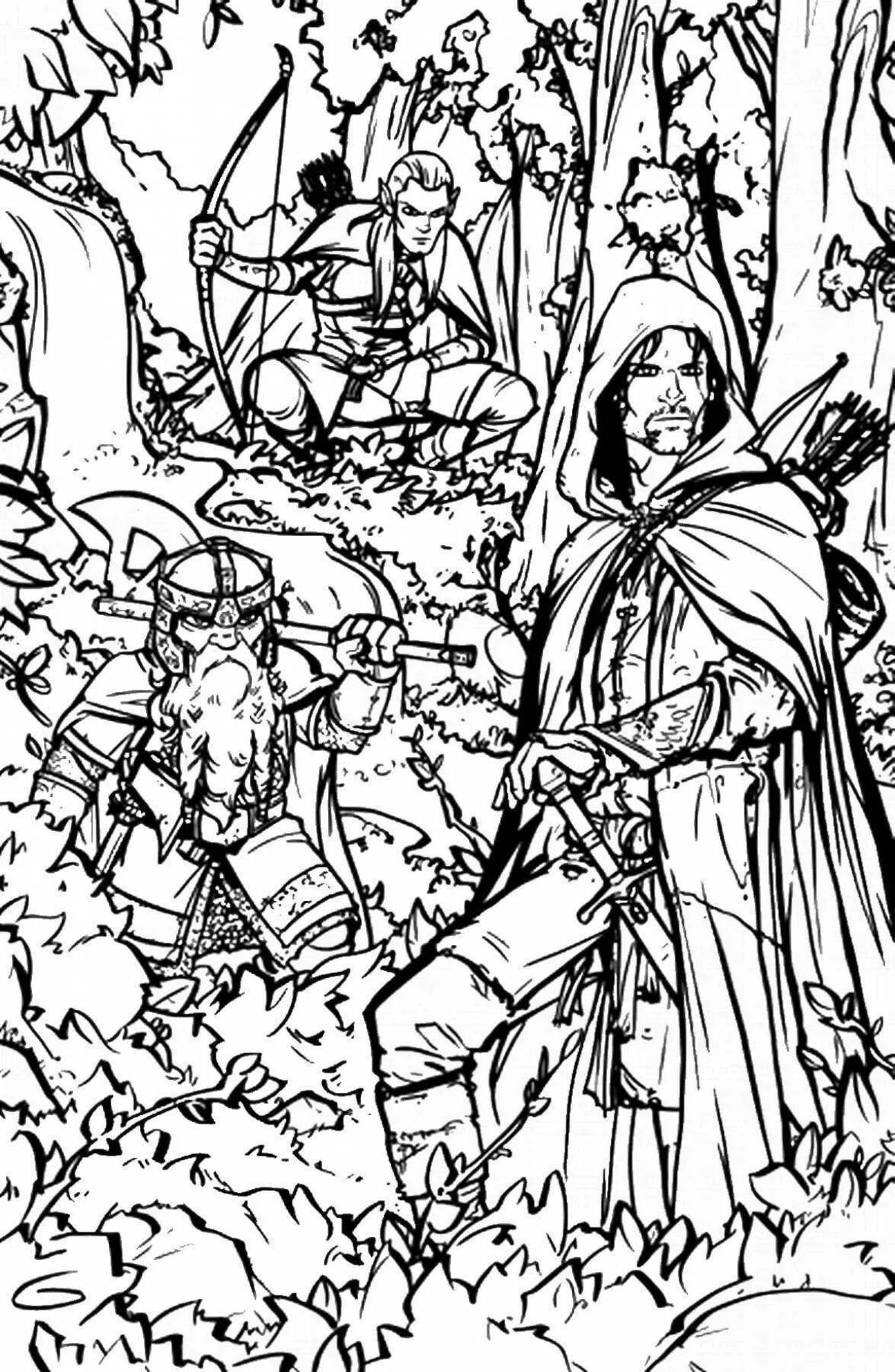 Gorgeous lord of the rings coloring page