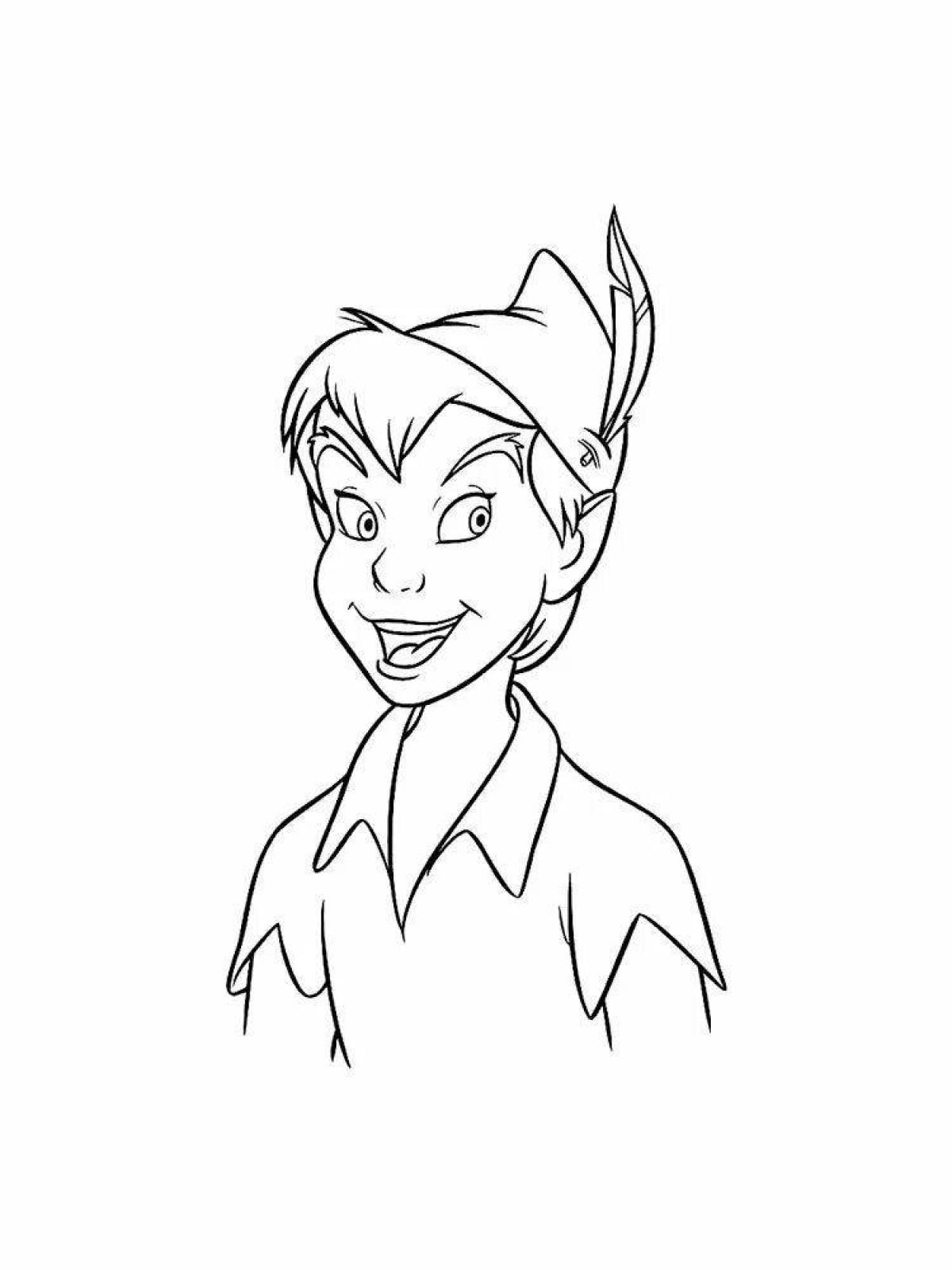 Colorful peter pan coloring page