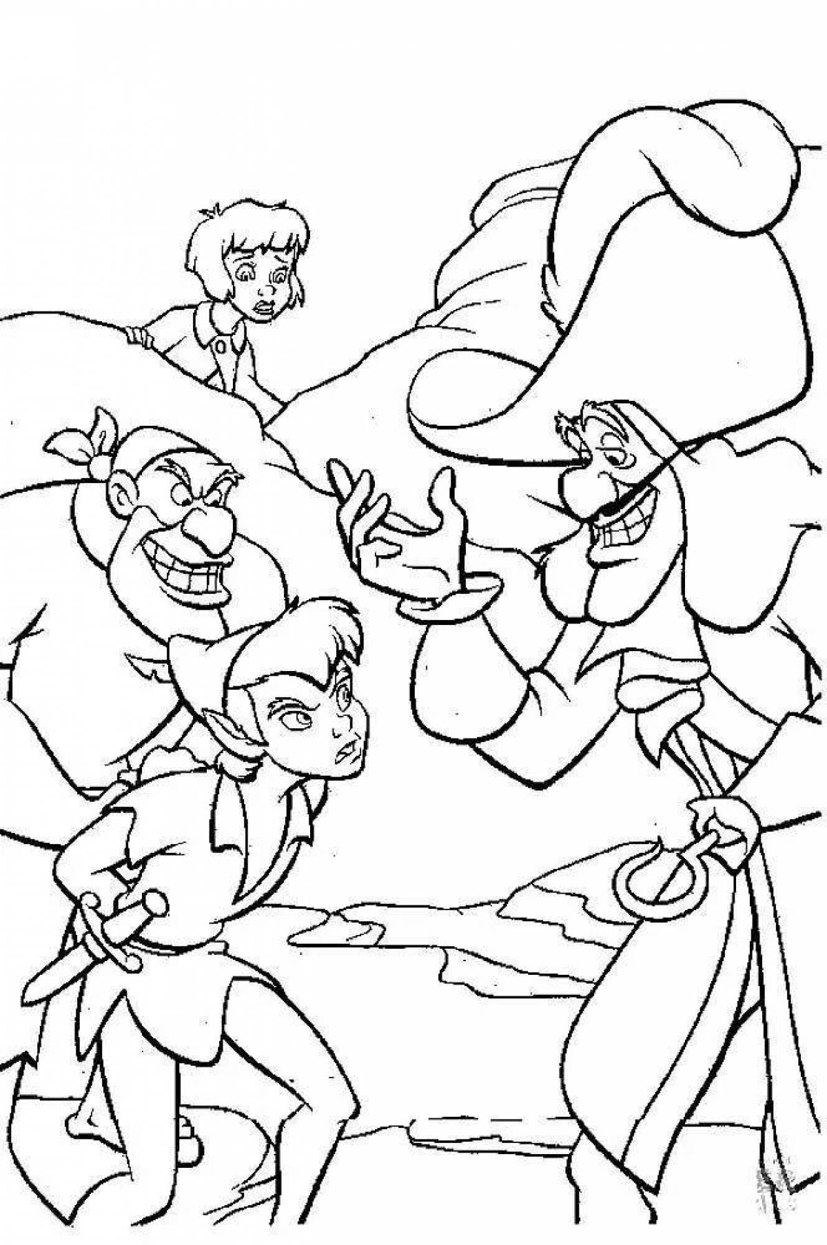 Peter pan fairy tale coloring page