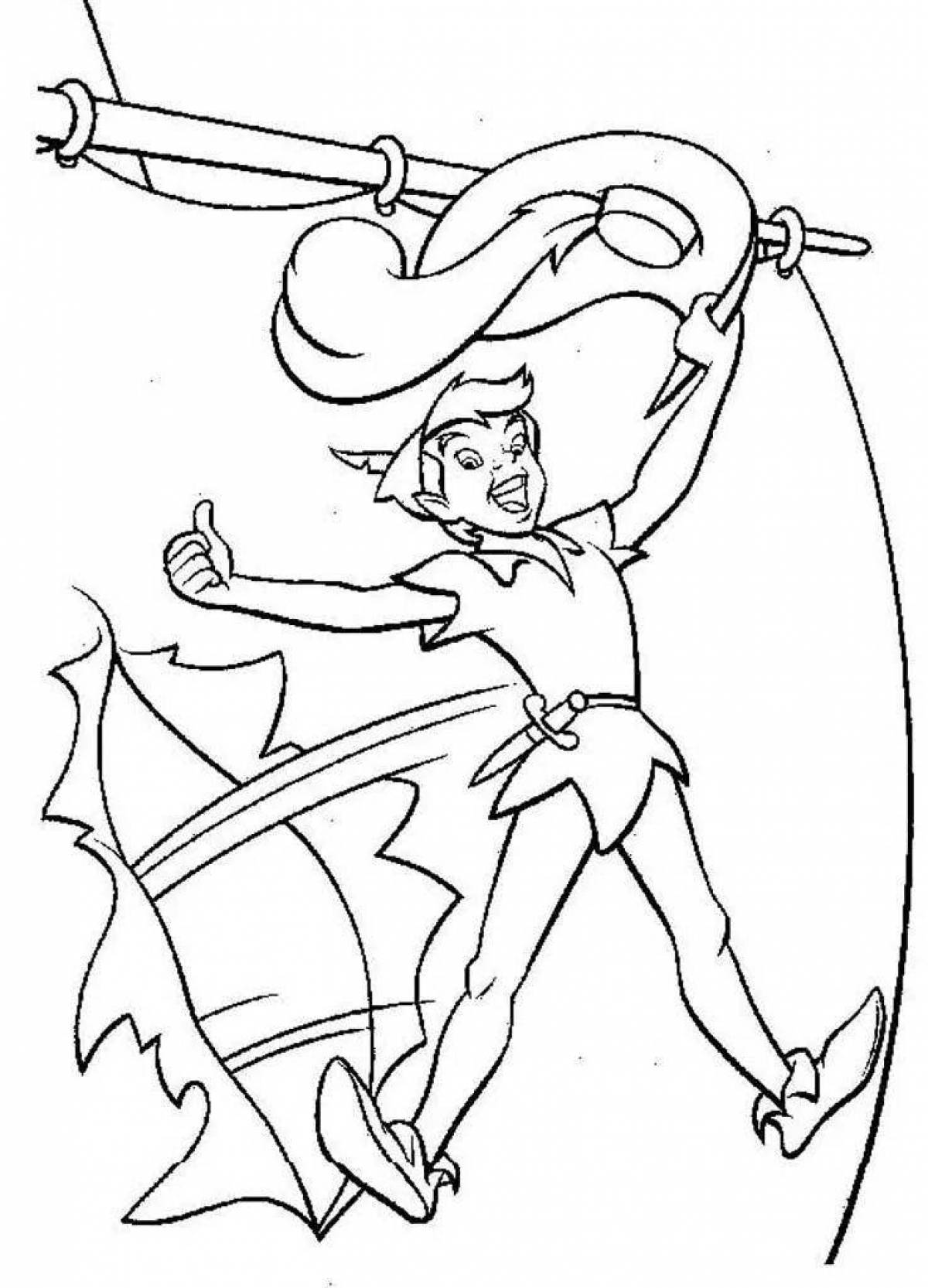 Animated peter pan coloring page