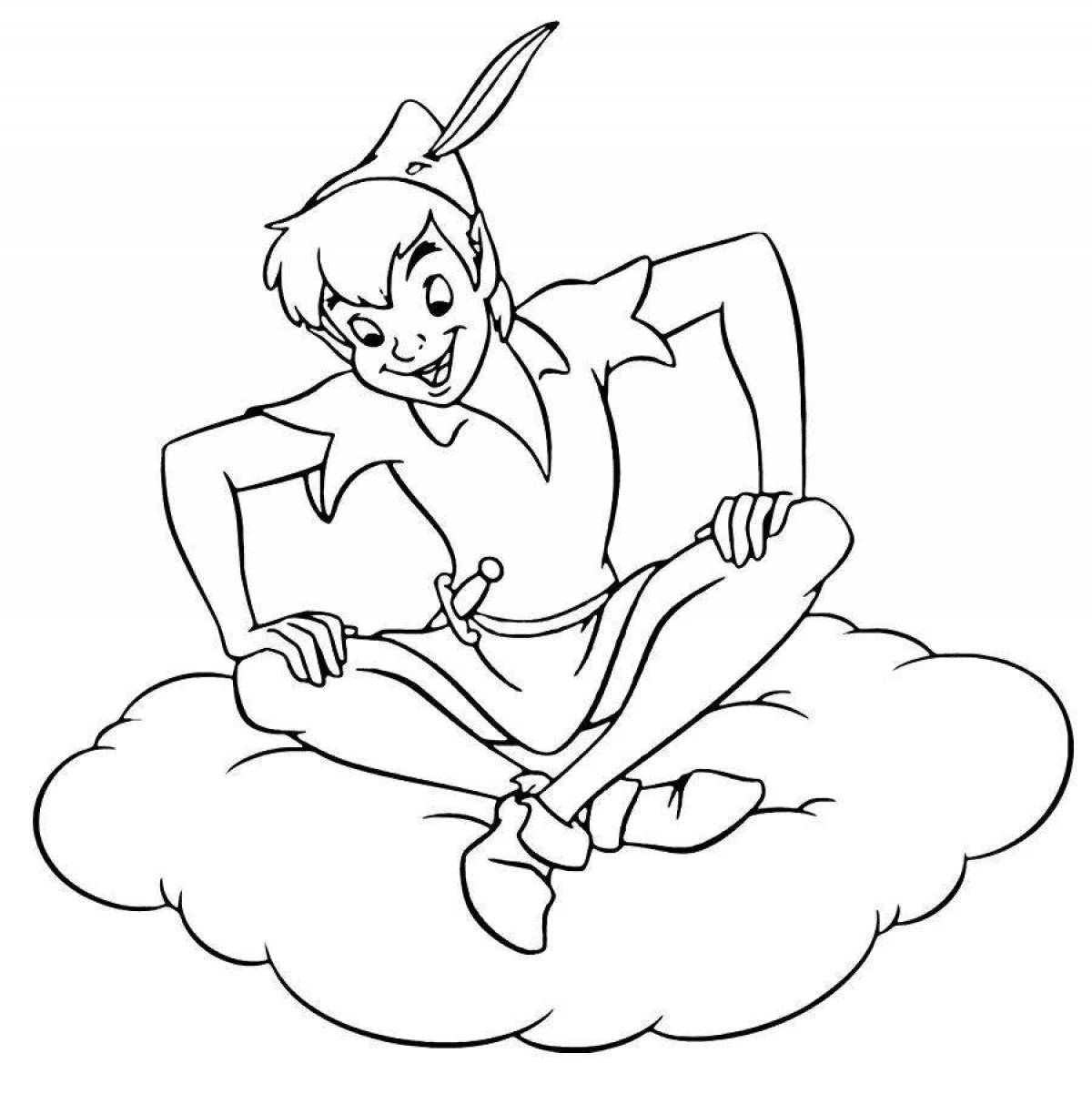 Sparkling peter pan coloring page