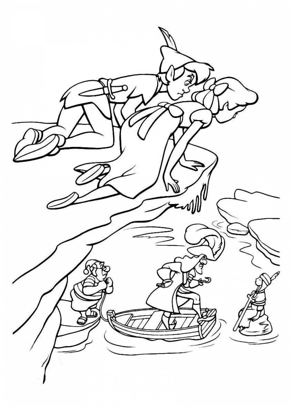 Charming peter pan coloring page