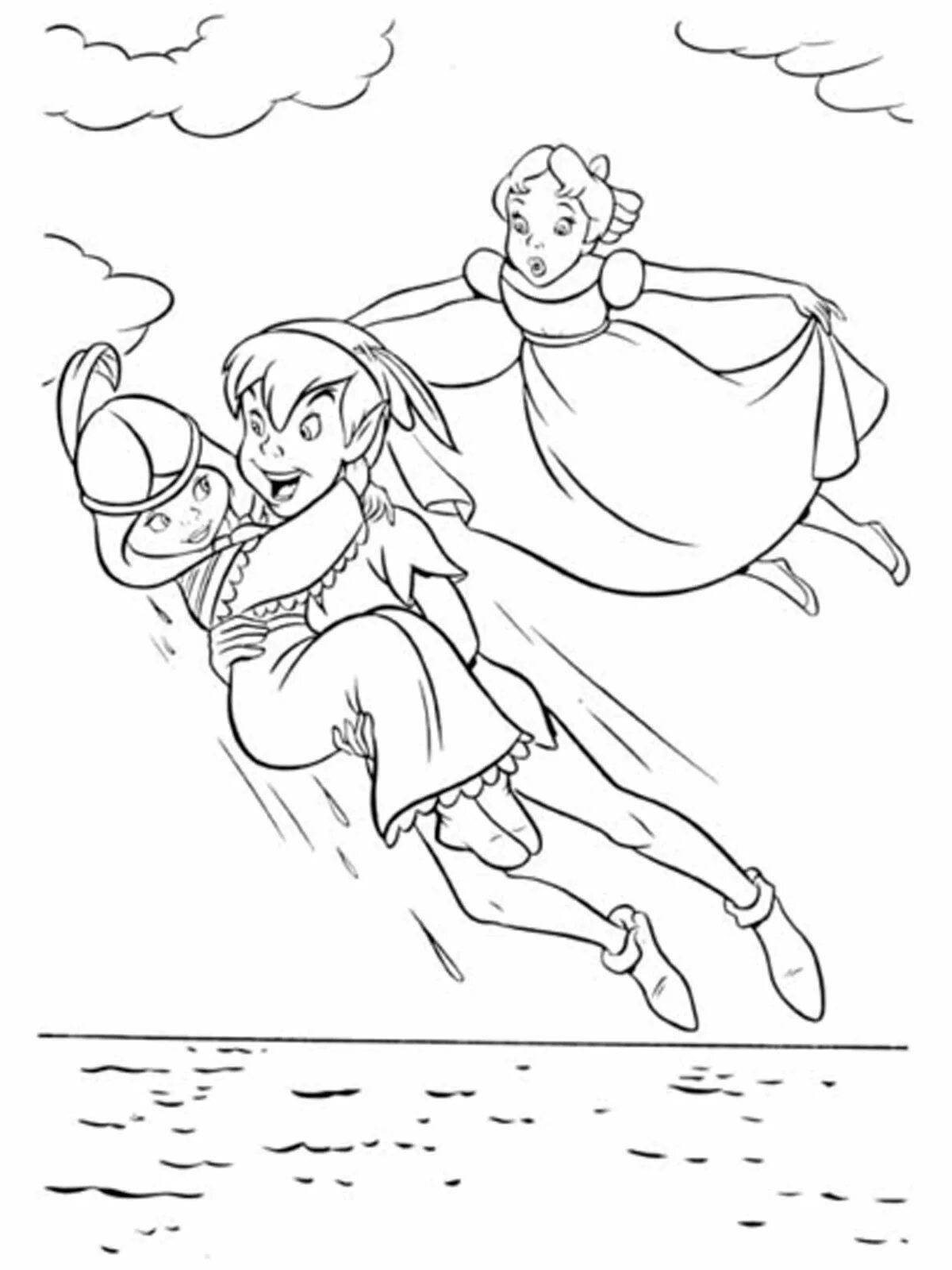 Witty peter pan coloring page