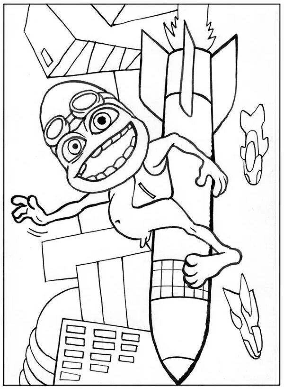 Animated crazy frog coloring page