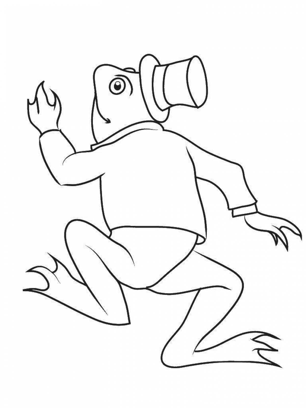 Adorable crazy frog coloring page