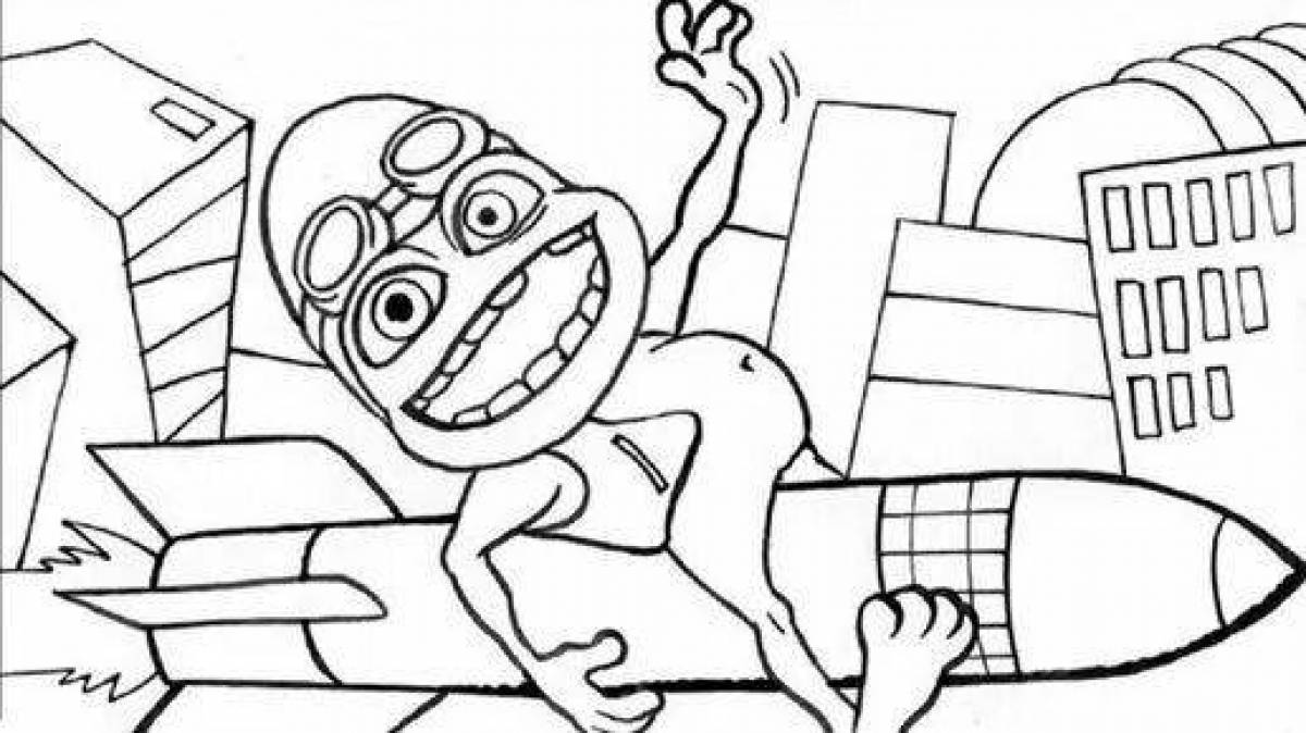 Awesome crazy frog coloring page