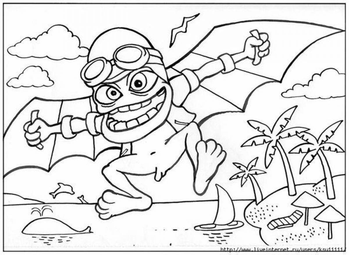 Outstanding crazy frog coloring page