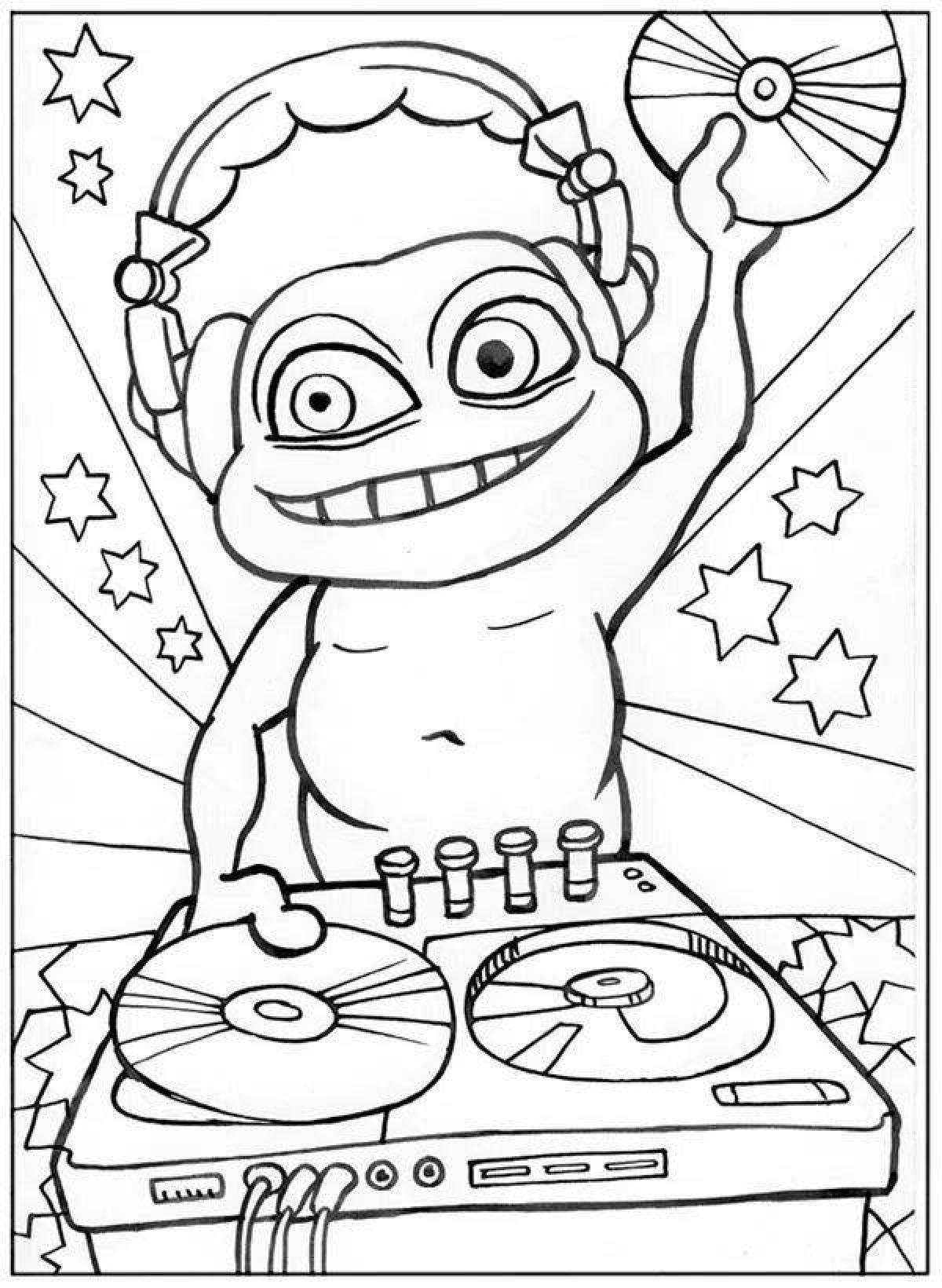Fabulous crazy frog coloring page