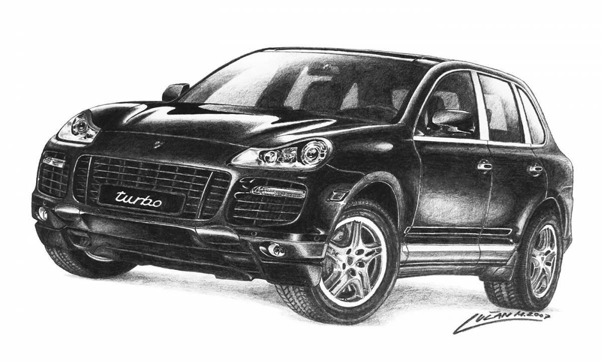 Exalted porsche cayenne coloring page
