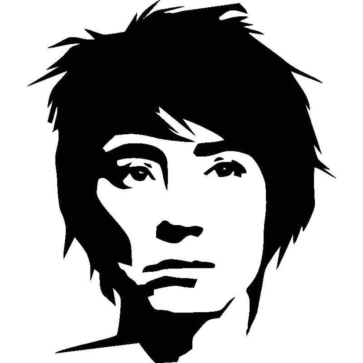 Coloring book playful Viktor Tsoi