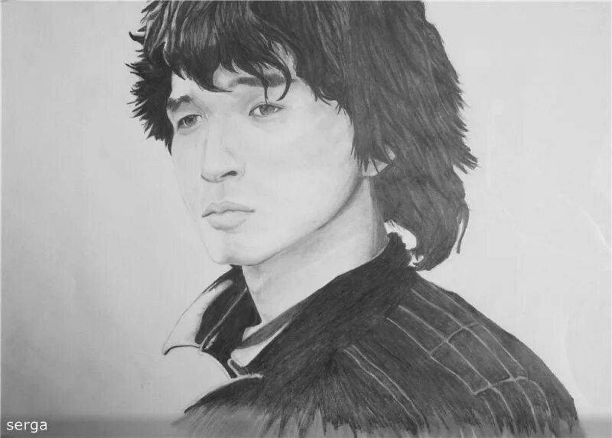 Attractive Viktor Tsoi coloring