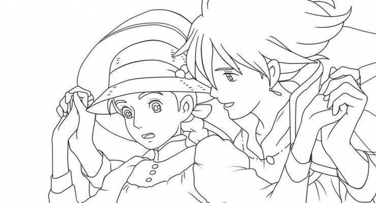 Glorious moving castle coloring page