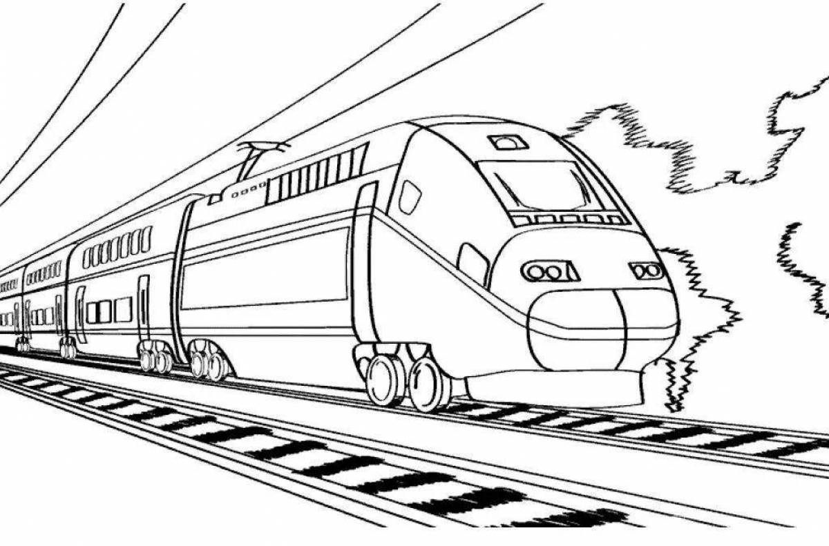 Увлекательная раскраска поезда с ласточками