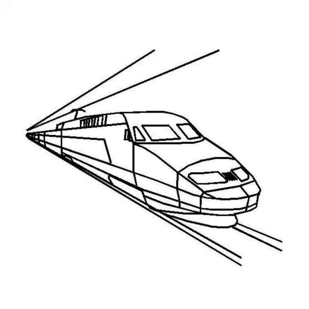 Креативная раскраска поезда с ласточками