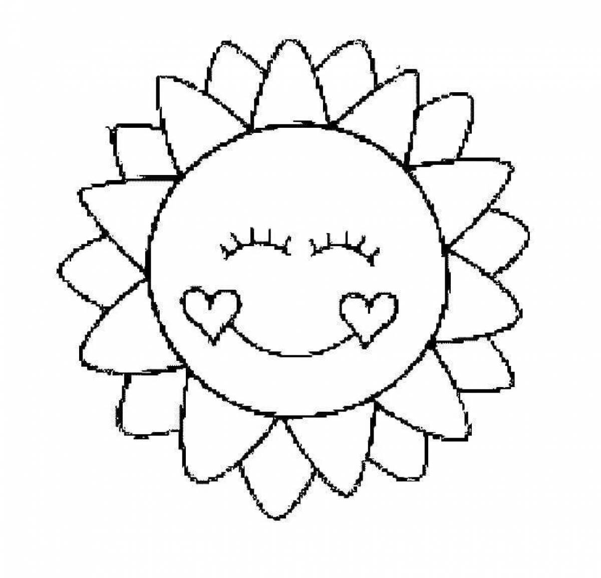 Dazzling sun coloring picture