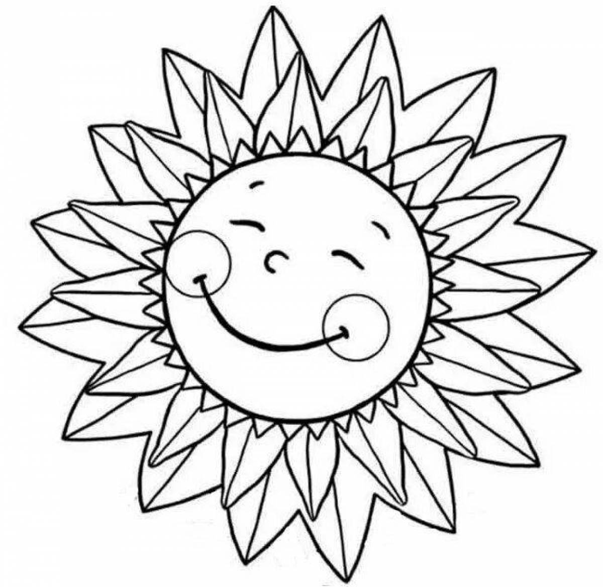 Shimmering sun coloring picture