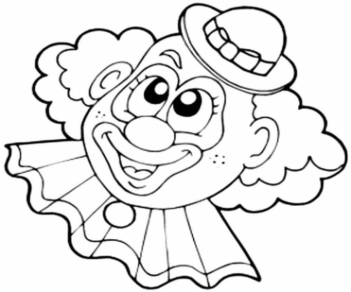 Bright clown face coloring page