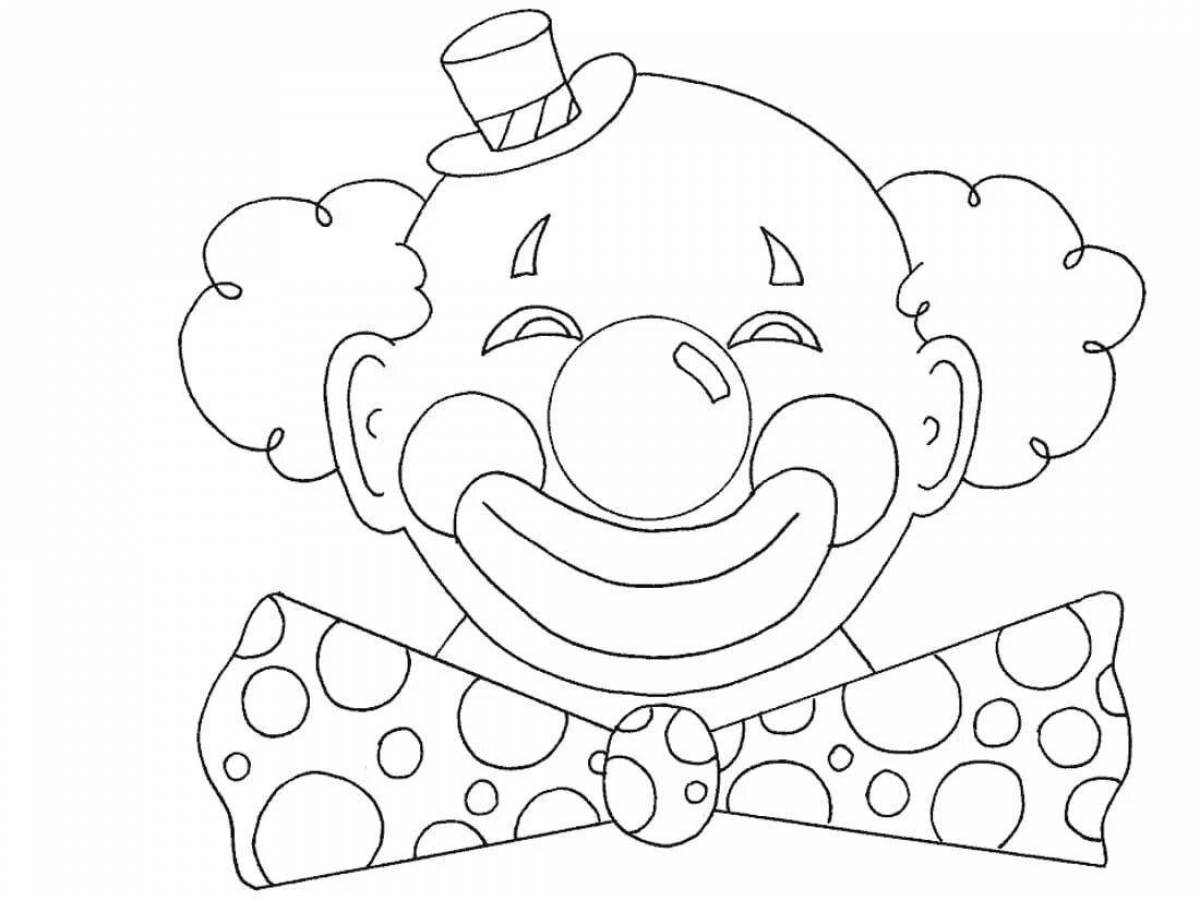 Animated clown face coloring page